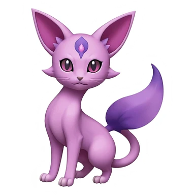Purrloin-Espeon-Skitty-Pokémon-Fakémon-hybrid-creature (full body) sticker