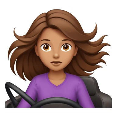 Girl driving hair blowing sticker