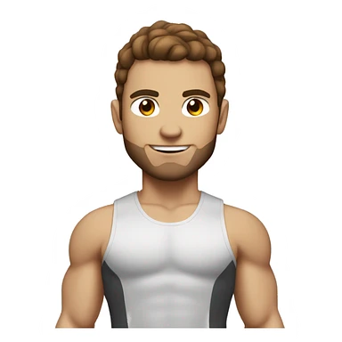 gym bro with white skin and brown hair sticker
