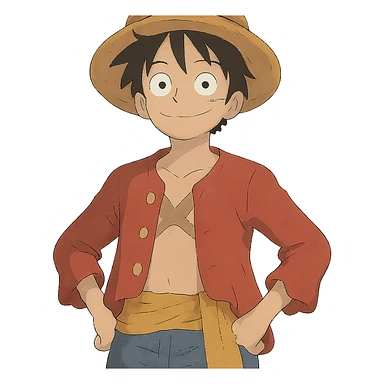 Luffy from One Piece in ghibli style sticker