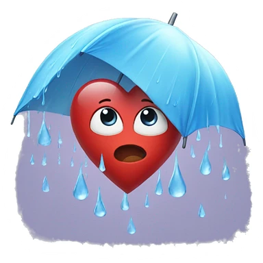 Heart with rain sticker