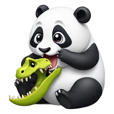 Panda eating dinosaur sticker