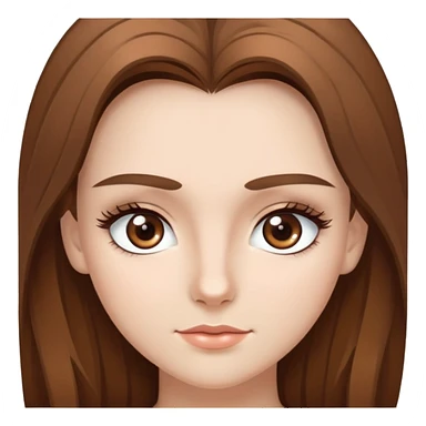 Una ragazza bellissima, con i capelli castani e una ciocca di capelli bianchi, un sopracciglio bianco e uno marrone come i capelli, gli occhi color nocciola, la pelle chiara e le ciglia lunghissime... sticker