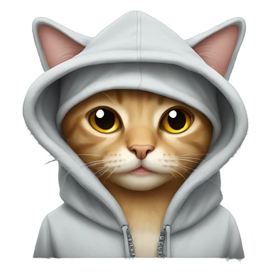 Cat wearing a hoddie sticker