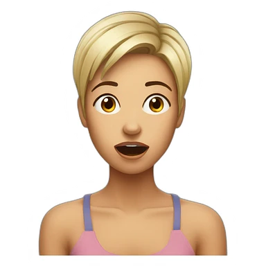 Shocked very short hair young woman sticker