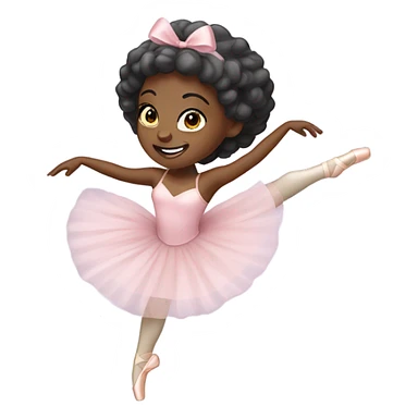 Black lady curly hair ballerina  sticker