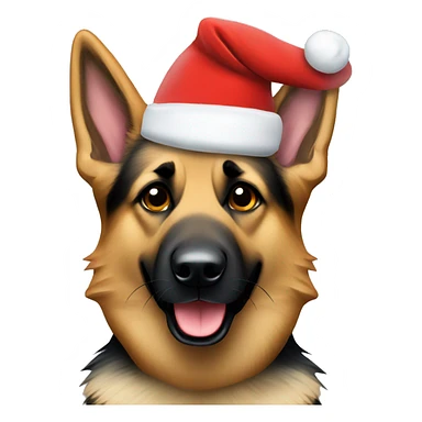 German Shepherd wearing Santa hat sticker