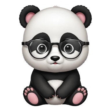 baby Panda with glasses sticker