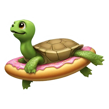 Turtle surfing a donut sticker