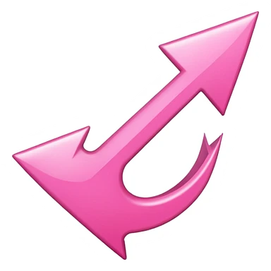 Pink curved arrow sticker