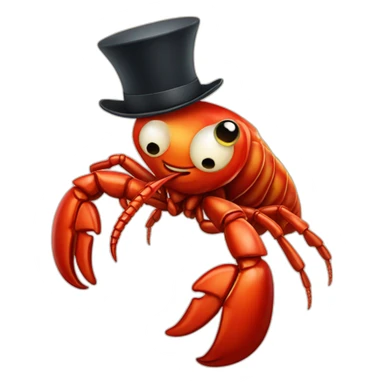 Lobster with tophat sticker