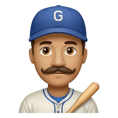 viejo bigote gorra beisbol sticker