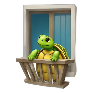 Tortue sur balcon  sticker
