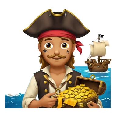 pirate with treasure sticker
