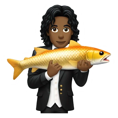 Michael jackson holding a carp sticker