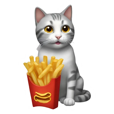 Cat eating french fries  sticker