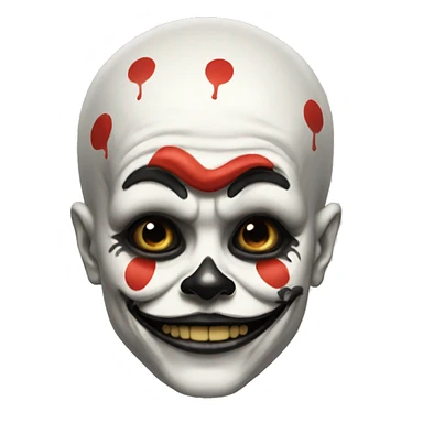 i want a skull with a clown merged sticker