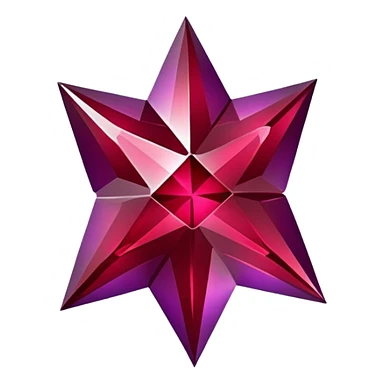 Dark Red jewel star with purple  sticker