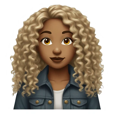 Mixed girl with curly hair and two nose piercing  sticker
