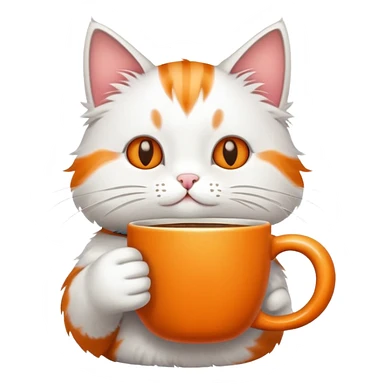 Cat with coffee sticker