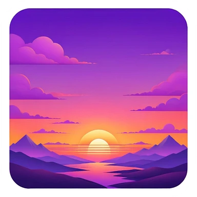 Epic beautiful orange-purple sunset dusk dawn sunrise gradient colorful sky aesthetic scenery scene full image  sticker