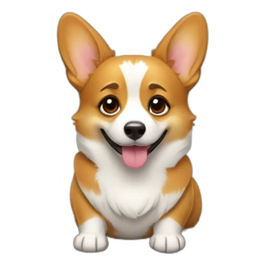 Corgi with fancy suitcase  sticker