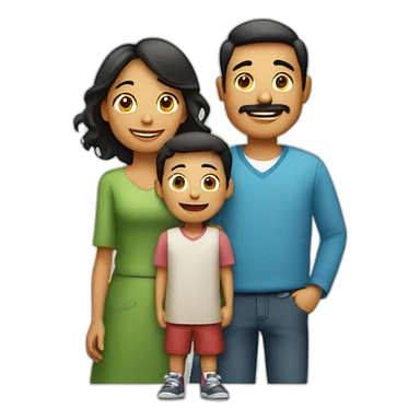 Familia con un niño de dos años  sticker