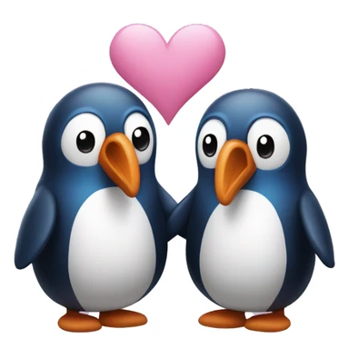 Pareja de pingüinos azul y rosa sticker