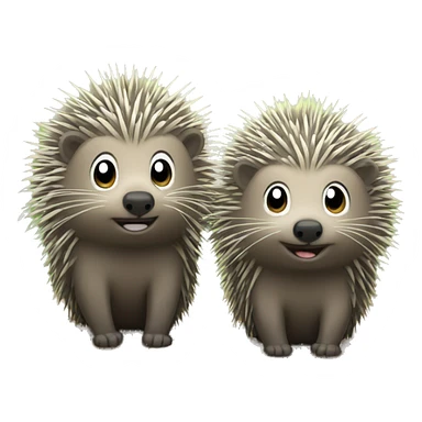 two cute porcupines sticker
