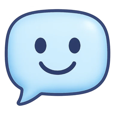 chat bubble with a friendly face, digital style sticker