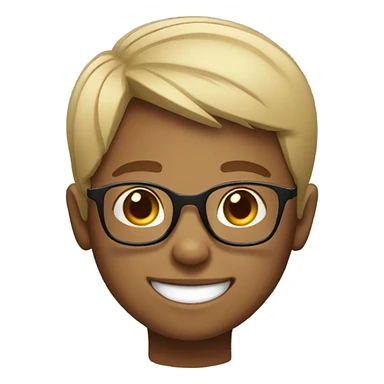 smiling boy with short hair add glasses sticker