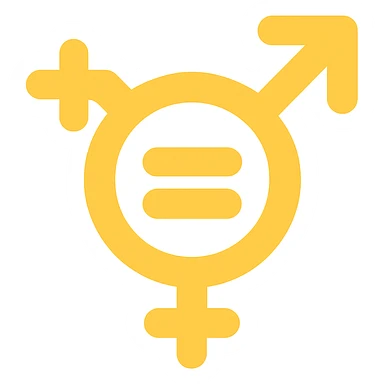 nonbinary gender symbol, flat yellow, minimal emoji style, suitable for Discord role icon, color icon style sticker
