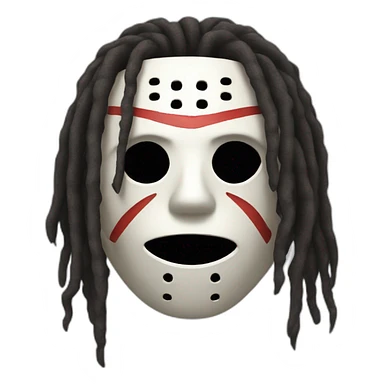 jason mask with dreads coming out sticker