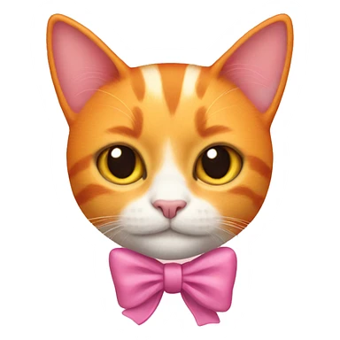 orange cat with pinkbow sticker