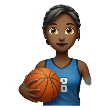 girl holding basketball  sticker