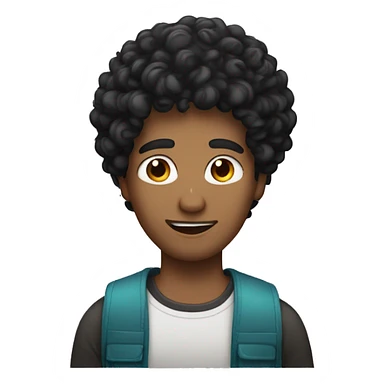 Black curly hair on indian guy sticker