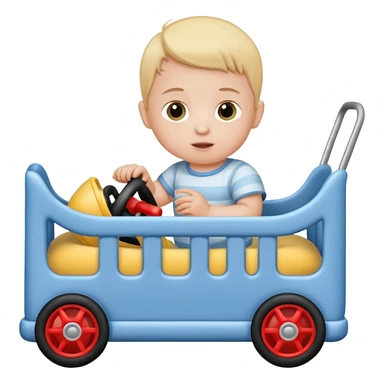 baby in bid with toy car







 sticker