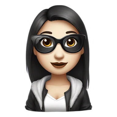 beatiful female panda in stylish outfit sticker