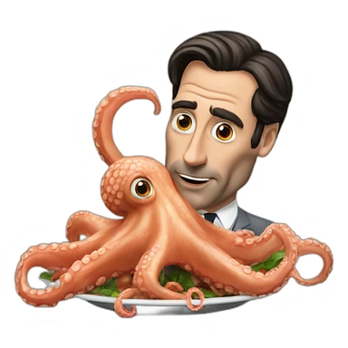 jon hamm eating an octopus sticker