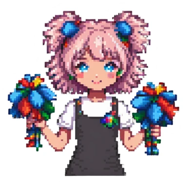 cheerleader girl holding pom-poms sticker