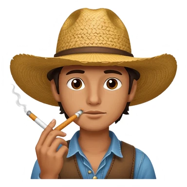 Vaquero joven fumando  sticker