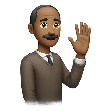 Man pretending to talk with his hand sticker