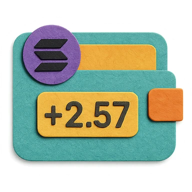 A logo for a solana wallet balance tracker in the macos menubar sticker