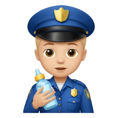 baby police with baby bottle sticker