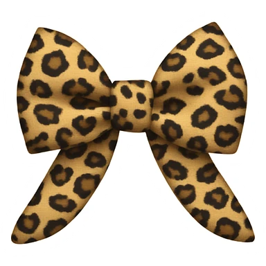 Leopard print bow sticker