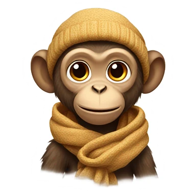 monkey wearing scarf sticker
