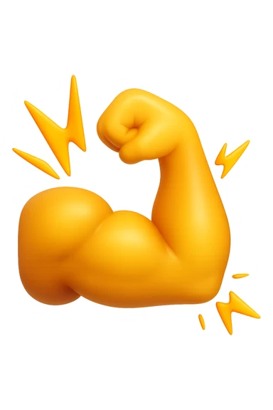 emoji 3d stile iphone che rappresenta lo stimolo che un piano di allenamento da al muscolo 3d sticker