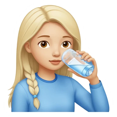 Girl drinking water  sticker