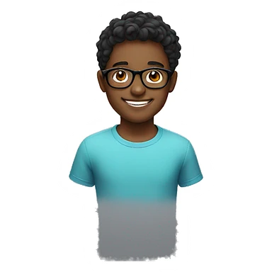 smiling boy with glasses sticker