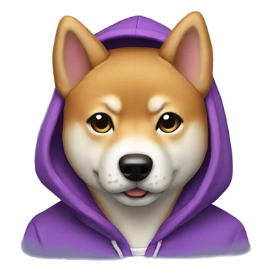 Shiba inu with a purple hoodie sticker